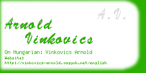 arnold vinkovics business card